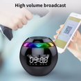 thumbnail image 2 of PENGXIANG rongweiwang Haut-Parleur Bluetooth 5.0 avec Réveil Numérique Haut-Parleur Bluetooth Lecteur de Musique Sans Fil Forme de Boule, 2 of 9