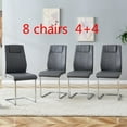 thumbnail image 2 of Set of 8 Modern Dining Chairs, Gray PU Faux Leather Padded Seat with Metal Legs for Dining Room, 2 of 10