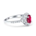 thumbnail image 2 of Oval Engagement Ring Accent Vintage Simulated CZ 925 Sterling Silver Size 8, 2 of 5
