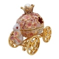 thumbnail image 1 of Joyero con forma de carruaje de conejo, figura pequeña para mujer, para anillos, collares y pendientes. Rosa, 1 of 9