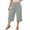Gray——Fall Savings, variant on Plus Size Capri Pants for Women Elastic Waist Wide Leg Capris Lettuce Hem Ruched Cropped Trousers Gray 5XL