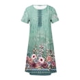 thumbnail image 4 of Robe Maxi à Manches Robe d'Été Bohème à Imprimé pour Femme Robe de Plage à Manches Courtes Robe Longueur Genou Robe à Manches Courtes en Liquidation, 4 of 5