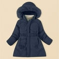 thumbnail image 3 of Winter Girls Long Padded Coat with Adjustable Belted Waist Lined Thermal Outerwear for Freezing Cold Weather, 3 of 5