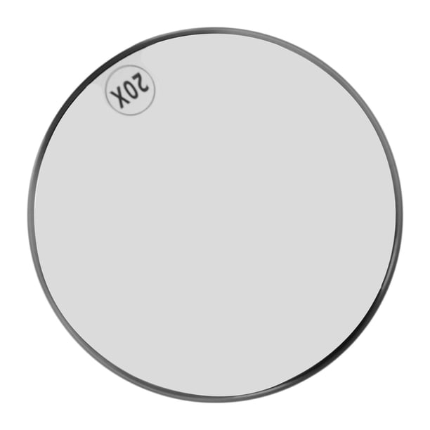 Miroir Grossissant 20X avec Ventouses (Rond 15 cm) - Parfait pour Miroir de Maquillage - Épilation - Élimination des Points Noirs - Mise en Forme des Sourcils - Idéal pour la Maison