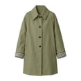 thumbnail image 7 of Levmjia Women's Casual Trench Coat Lapel Collar Long Sleeve Button Down Plaid Lined Jacket Fall Fashion Outerwear with Pockets, 7 of 7