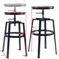 thumbnail image 2 of Resenkos Vintage Bar Stools Set of 2 with Footrest, Counter Stools for Bar Bistro Dining Room Kitchen, Brown, 2 of 7