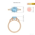 thumbnail image 5 of ANGARA Natural Cushion 1.95 ct Aquamarine & Diamond Three Stone Engagement Ring in 14K Rose Gold for Women (Size-8mm) | March Birthstone, Anniversary, Jewelry Gift for Women | Natural Aquamarine Ring, 5 of 9