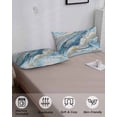 thumbnail image 4 of Blue Marble Pillow Covers King Size, Modern Contemporary Luxury Yellow Soft Bed Throw Pillowcases Breathable Cooling Long Lumbar Body Pillow Sham Cover for Bed Sofa 20''x40'', 4 of 7