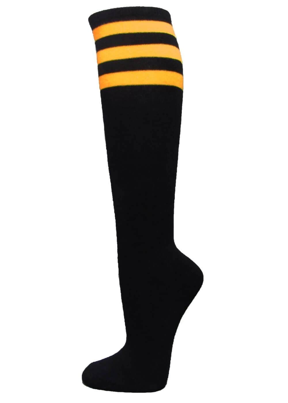 black and yellow knee high socks