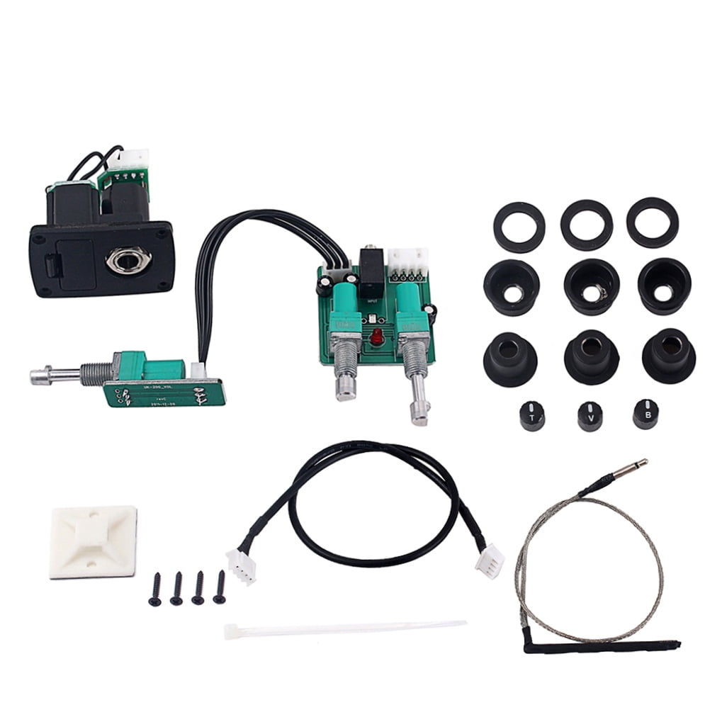 HINTRMENT Band Piezo Pickup System For Ukulele With Treble Bass Volume Preamp With Output Jack For Acoustic Instruments