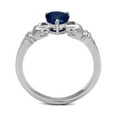 thumbnail image 2 of Luxe Jewelry Designs Stainless Steel Woman's Claddagh Ring with Synthetic London Blue Spinel - Size, 2 of 4