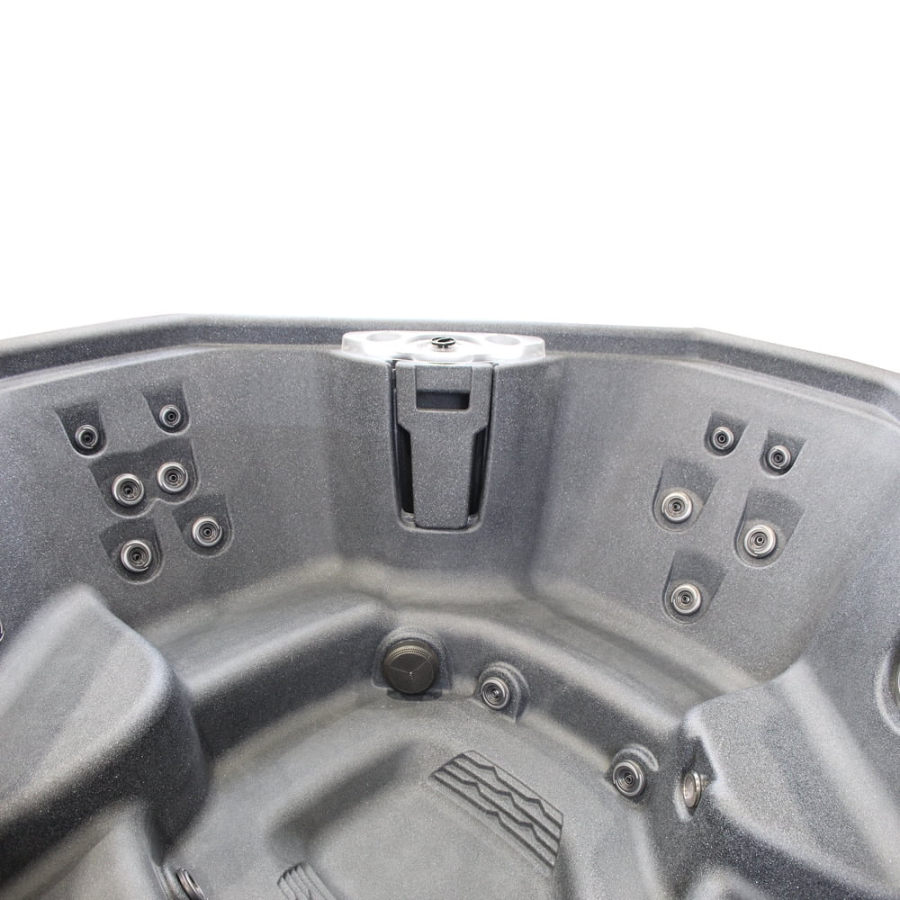 Ignite 7‑Person 65‑Jet Performance Hot Tub – 240V, Stainless Steel Heater, Ozone System, Waterfall & LED Lighting (Gray)
