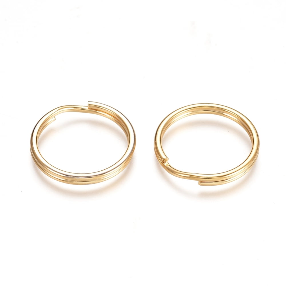 100pcs 304 Stainless Steel Split Rings Double Loops Jump Rings Golden 18x2.5mm about 15mm inner diameter Single Wire: 1.25mm