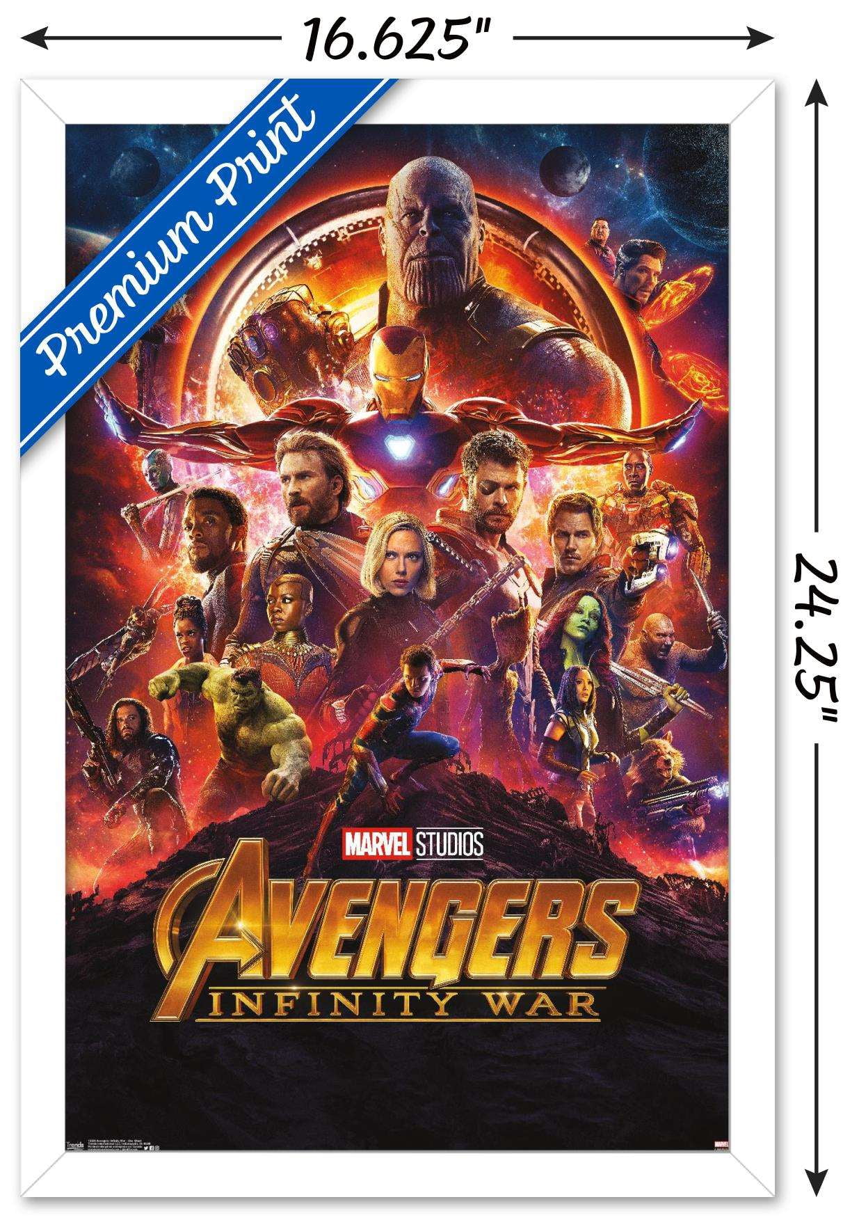 Marvel Cinematic Universe - Avengers - Infinity War - One Sheet Wall Poster, 14.725" x 22.375", Framed