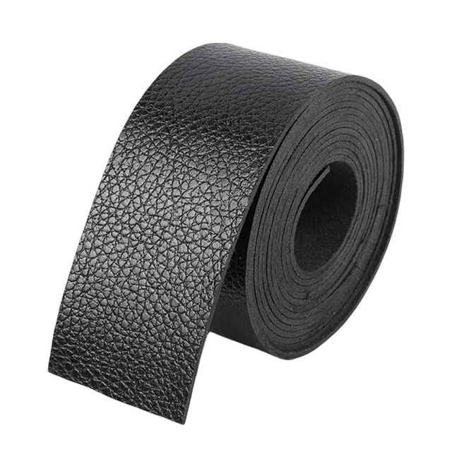 Tiras de correa de cuero artificial Hugo 2M de largo hecho a mano 1 Cinturón ancho para herramientas Negro