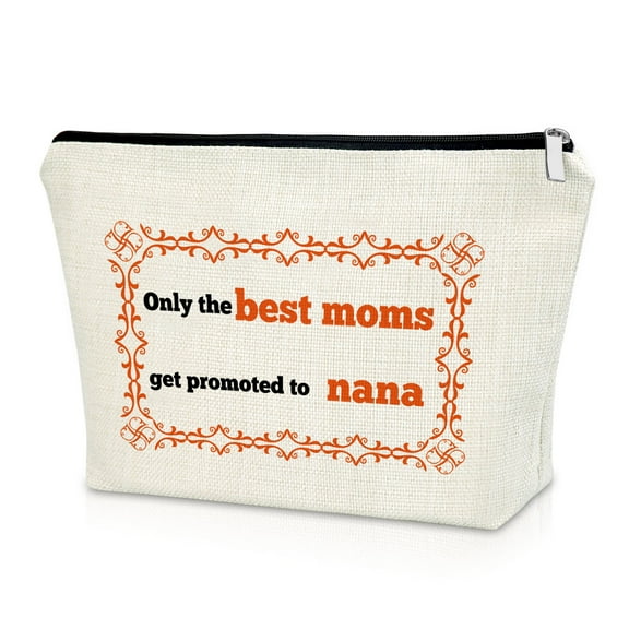 Grandma Gift Makeup Bag Mothers Day Birthday Gift Grandma To Be Gift Pregnancy Announcement Gift for Future Grandma from Granddaughter Grandson Moms Get Promoted to Nana Gift Cosmetic Travel Bag