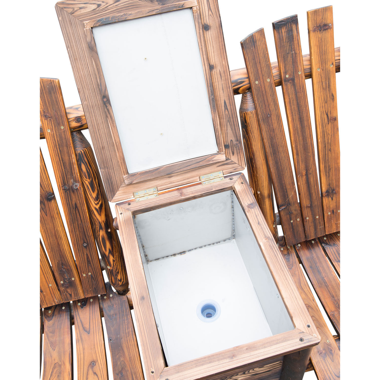 Outsunny Weather Resistant Fir Wood Adirondack Chair - Rustic Brown