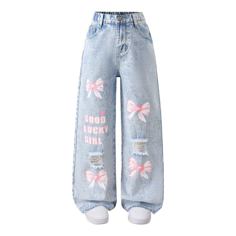 Clothes For Year Old Girls Girls Baggy Jeans Size 10-12 Jeans