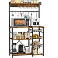 thumbnail image 1 of Alacena de Almacenamiento de 8 Niveles, Estante de Cocina con Enchufes y 15 Ganchos，Estante de Microondas, Mueble Multiusos de Cocina, Sala, Oficina，Cafetería (Marrón), 1 of 4