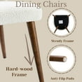 thumbnail image 4 of Dayalane Mid Century Modern Dining Chairs Set of 2, Upholstered Sherpa Fabric with Curved Wingback, Solid Wood Legs for Kitchen, Dining Room, Bistro, White, 4 of 6