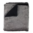 thumbnail image 2 of Charcoal Gray Contemporary Solid Plush Throw Blanket 50" x 60", 2 of 3
