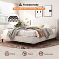 thumbnail image 4 of Noble House King Size Bed Set, Upholstered Platform Bed with Wingback Headboard,white, 4 of 9