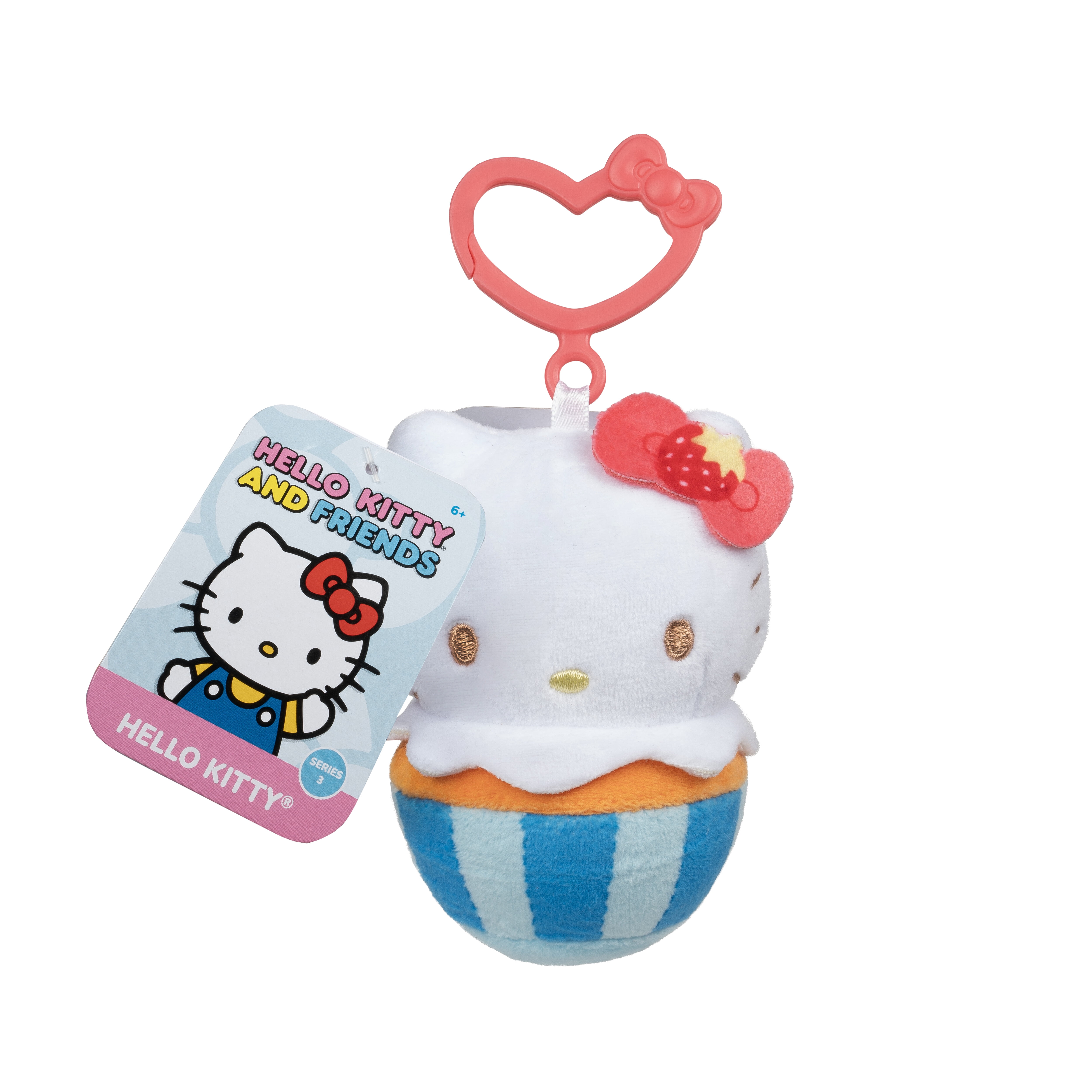 Hello Kitty and Friends, Hello Kitty 4 inch Clip-On - Cupcake Themed Child's Plush