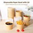 thumbnail image 3 of 100 PCS Disposable Paper Bowl with Lid, 8 oz Kraft Paper Food Container with Clear Lid, Microwave Oven Safe Soup Container, Food Takeout Bowl, Ice Cream Cups with Lids for Home Restaurants, 3 of 6