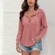 thumbnail image 2 of Tops de manga larga,Suéter con capucha y cuello en V para mujer, cierre de solapa con hebilla, manga larga, informal, para uso diario en primavera, sopatenor, 2 of 6