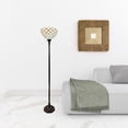 thumbnail image 2 of 62" Brown Traditional Shaped Floor Lamp With White Stained Glass Bowl Shade, 2 of 8