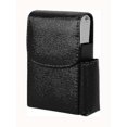 thumbnail image 1 of Cigarette case leather with lighter holder, cigarettes box cigarette box (black), 1 of 4