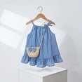 thumbnail image 2 of KPOPLK Baby Girl Clothes Cute Spring Summer Sun Dresses Toddler Casual Beach Boho Floral Dress Girls Summer Outfits(2-3 Years,Blue), 2 of 4