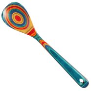 Island Bamboo Pakkawood 12-Inch Corner Spoon - Black, Durable & Won't Scratch Cookware