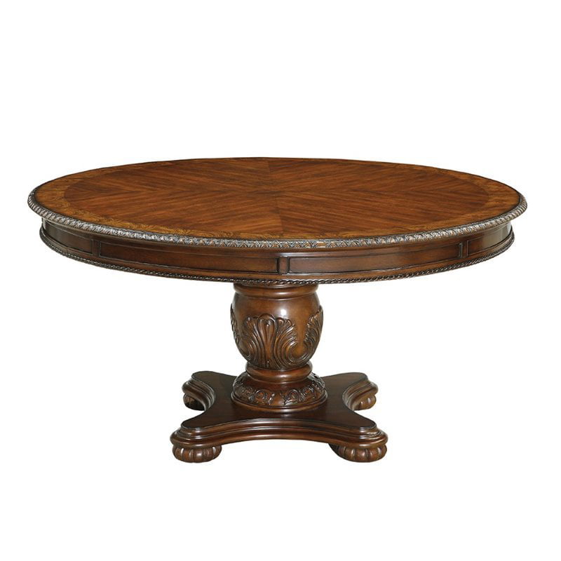 America Girna Round Wood Dining Table, Antique Round Wood Dining Table