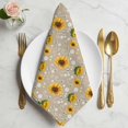 thumbnail image 2 of Brown Yellow Sunflower Cloth Napkins, Summer Botanical Farmhouse Floral Washable and Reusable Dinner Napkins Set of 6, Table Napkin for Kitchen Party Birthday Wedding Hotel Housewarming 20"x20", 2 of 9