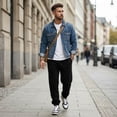 thumbnail image 7 of Men's Jogger Sweatpants Drawstring Elastic Waist Tapered Leg Solid Color Casual Athletic Lounge Pants with Pockets, 7 of 7