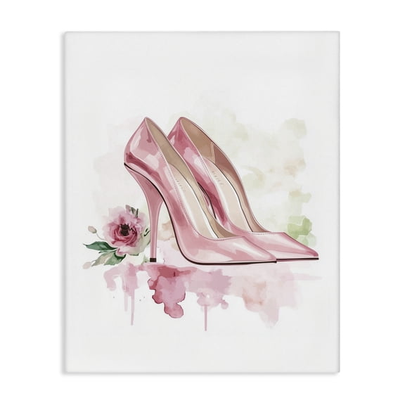 Rosy Pastel Heels Canvas Wall Art, design by Christine Simpson Art