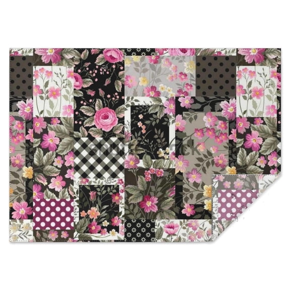 Pioneer Flower Floral Print Pattern Rectangle Tablecloth 60"x84",Waterproof Polyester Rectangle Table Cloth, Wipeable Spillproof Polyester Tablecloth for Dining, Camping, Indoor and Outdoor