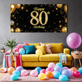 thumbnail image 6 of Golden Sparkling Happy 80th Birthday Banner Party Supplies Background Decorations Celebration Photography Props Backdrop Birthday Party, 6 of 8