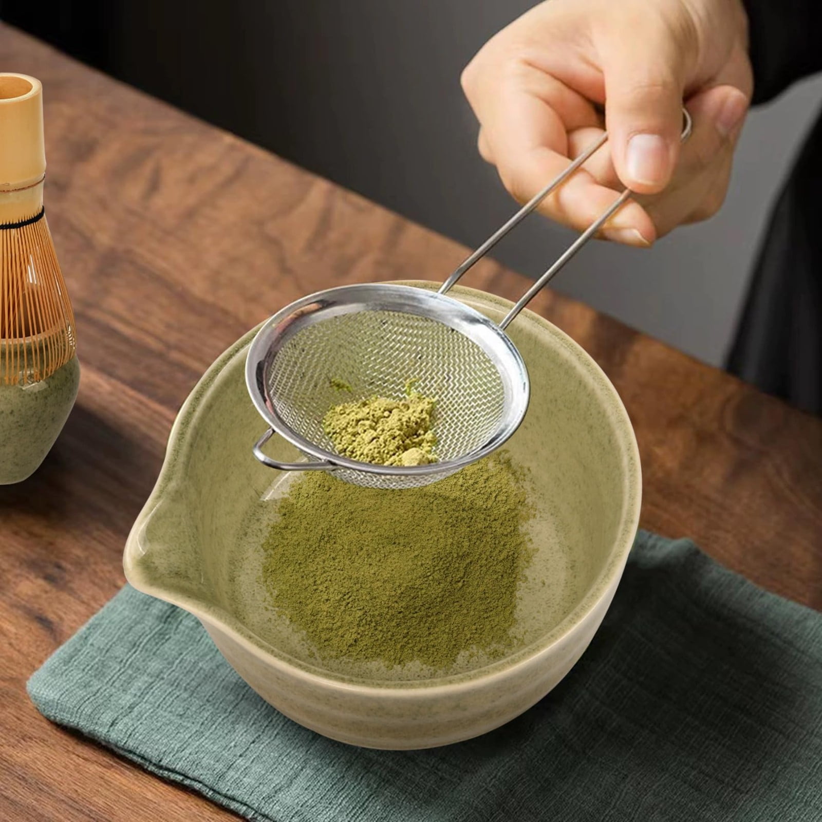 Desktop Dress Up Clearance! Matcha Tea Set with Whisk Ceramic Bowl & Holder – Matcha Making Kit for Traditional Japanese Tea – Ideal Matcha Set for Beginners And