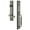 Antique Pewter, variant on Grandeur 843108 Carre Solid Brass Rose Left Handed Keyed Entry Single Cylinder Full Plate