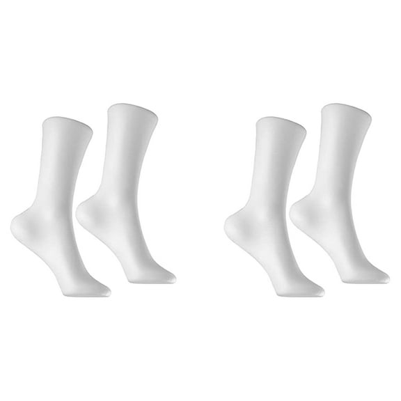 4 Pcs Mannequin Foot Sock Model Female Display Short Stocking Ankle Bracelet Jewelry Stand, White