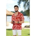 thumbnail image 2 of HAPPY BAY Men's Hawaiian Shirts Short Sleeve Button Down Shirt Men's Tropical Shirts Casual Holiday Summer Party Caribbean Shirts for Men Funny L Red, Beach, 2 of 5