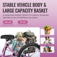 thumbnail image 4 of 26" Adult Tricycle, Carbon Steel 3 Wheel Bikes 7 Speed Trikes with Adjustable Seat Shopping Basket 360lbs Capacity for Seniors/Commuting Purple, 4 of 12