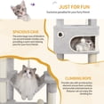 thumbnail image 3 of Hzuaneri Cat Tree, 79.9" Tall Multi‑Level Indoor Cat Tower with Scratching Posts, Platform, Caves, Basket and Hammock, Light Grey, 3 of 9