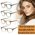 thumbnail image 4 of Leopard Print Large Frames Oval Anti Blue Light Flat Decorative Optical Gla, 4 of 8