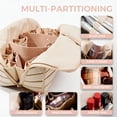 thumbnail image 2 of Travel Makeup Organizer Bag with Fold-Down Design and Adjustable Dividers, 27 Pockets & 3 Brush Storage Holders, Large Capacity Cosmetic Bags Toiletry Case, 2 of 8
