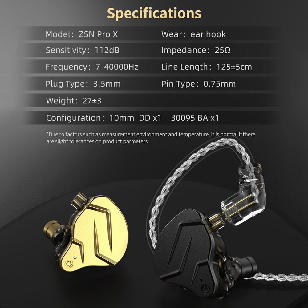 KZ KZ ZSN PRO X Wired In ear Headphones DIY Earphones 1BA 1DD Driver HIFI  DJ Monitor Running Sport Earbud 