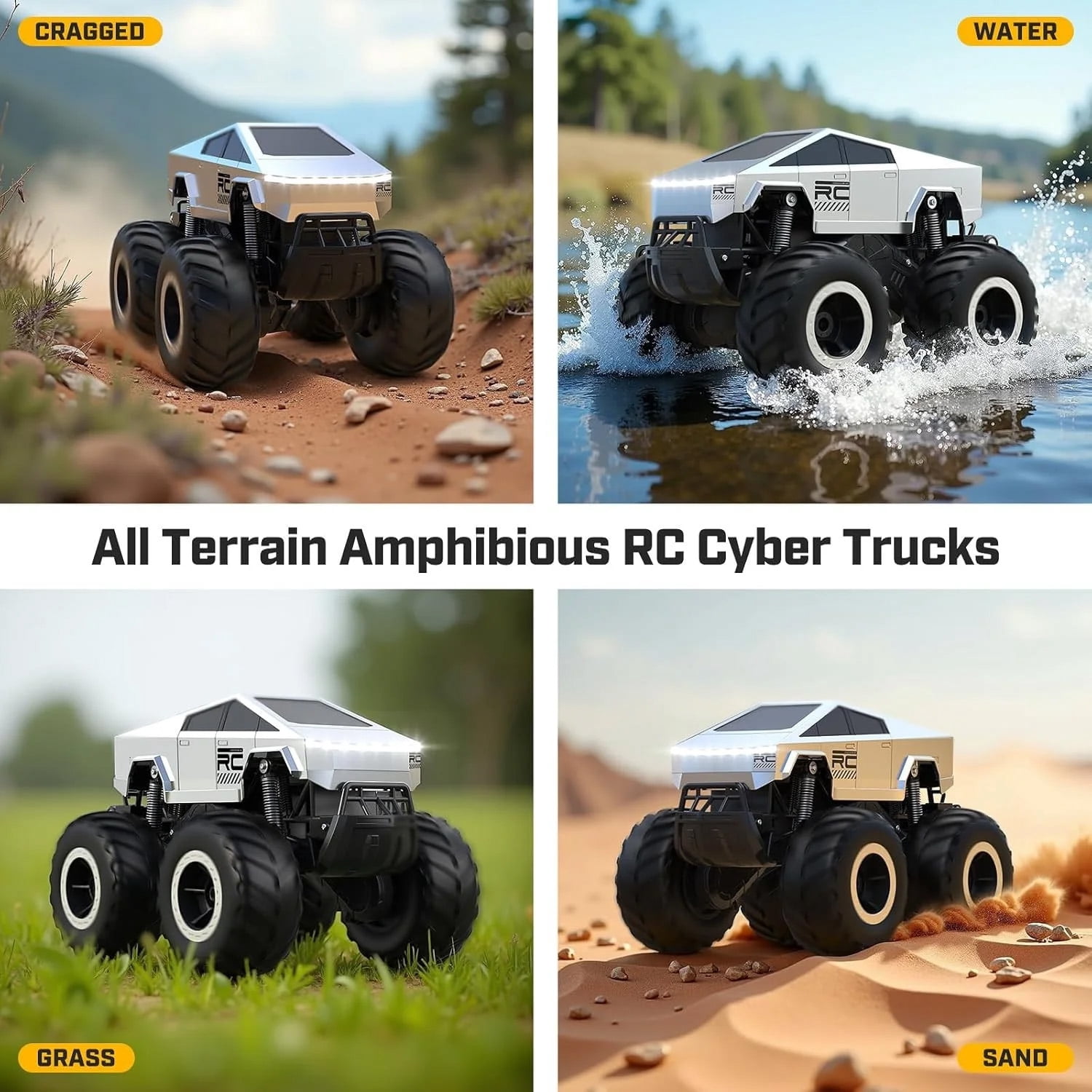 Remote Control Cars for Kids,2 in 1 Land Water RC Cars Toy,1:16 Waterproof 4WD off Road Monster Truck for All Terrain,Gifts for Boys Girls
