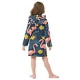 thumbnail image 5 of FORMRS Niños Bathrobe Unisex Hooded Robe Soft Plush Pajamas Sleepwear, Size 7-9T, Floral Flamingo, 5 of 7